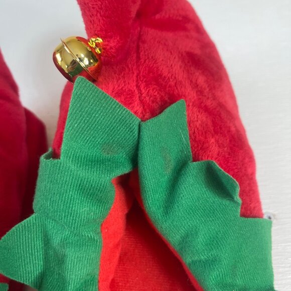 DanDee Collectors Choice Christmas Elf Slippers Medium Red Green Bells - Picture 4 of 8